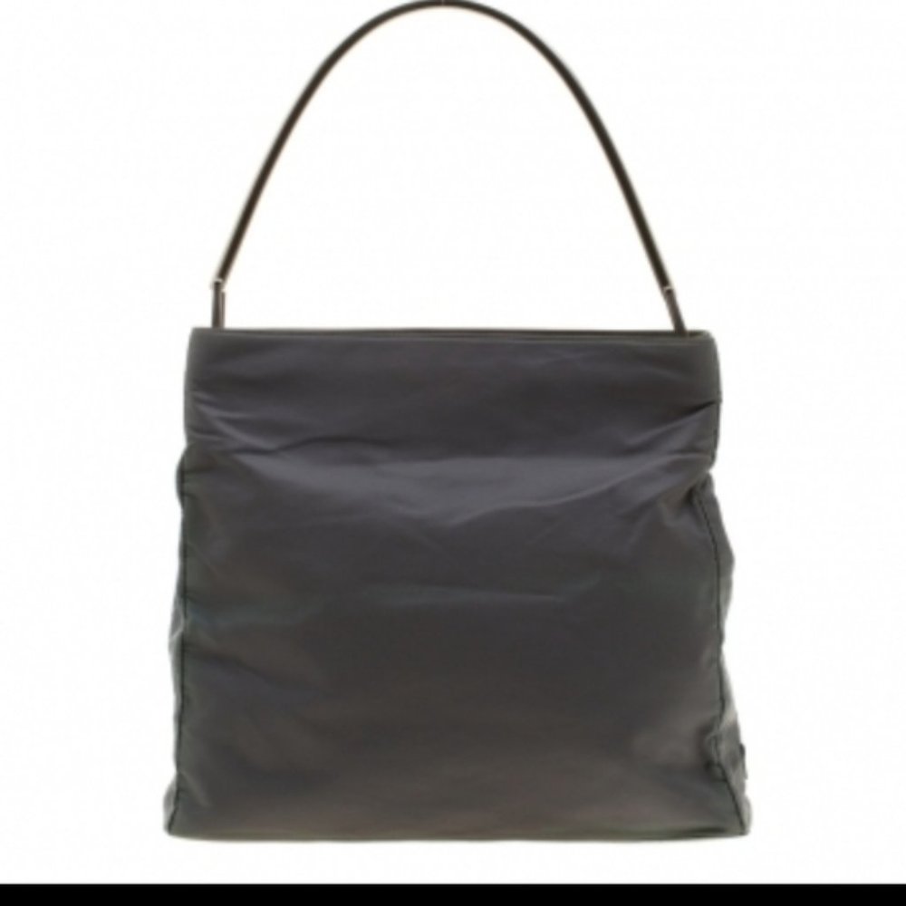 Prada green nylon silver handle shoulder bag tote - Picture 7 of 10